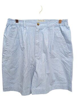 Vtg 90s Y2K LL Bean Pleated Chino Shorts Hi-Rise Blue Womens 16 Normcore Preppy